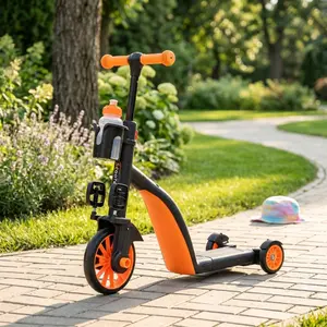 Unbreakable & Never Fall Down 2-in-1 Scooters Kids 3 Wheel Kick Scooter for Boys Girls Ages 3-8, Adjustable Height & Seat, Widened Non-Slip Deck, More Safer for Beginner Toddlers