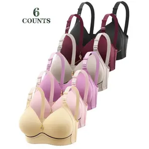 Women's Solid Wireless Rhinestone Decor Push Up Bra, Casual Comfortable Breathable Bra for Daily Wear, Women's Lingerie for All Seasons（gift）