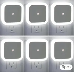 Night Light, Night Lights Plug into Wall 6-Pack, Plug in Night Light, Dusk to Dawn Nightlight Led Night Lights for Bedroom, Bathroom