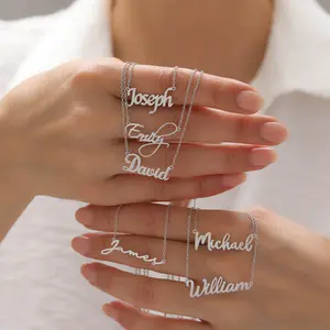 Personalized Name Necklace, Custom Name Jewelry, Dainty Name Necklace, Silver Plated Necklace