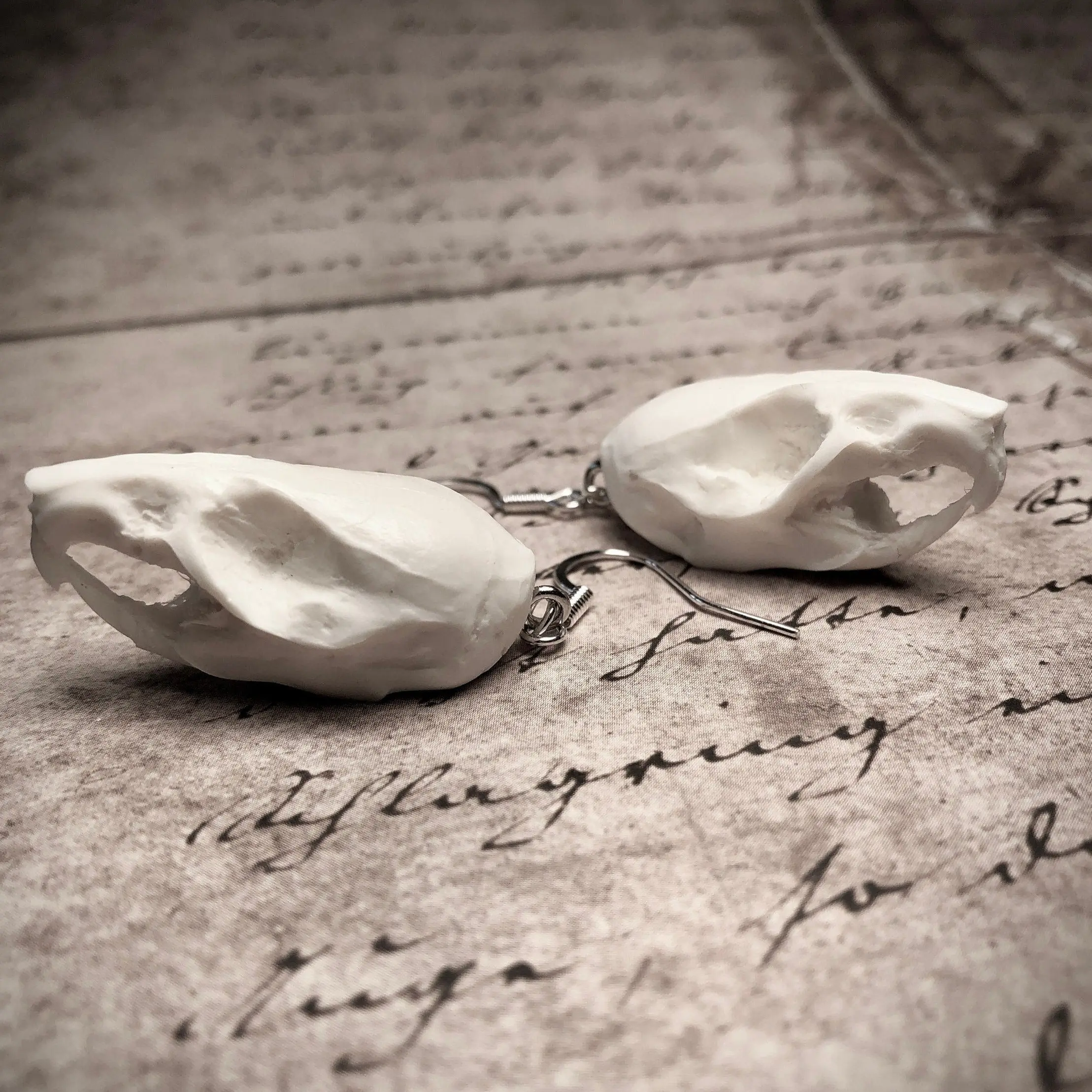 Rat Skull Resin Bone Jewelry Earrings