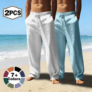 New spring cotton and linen loose wide-leg pants, fashionable, versatile, breathable, casual pants