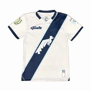 Guatemala Jersey White Color 2025 Home Soccer Shirt with Quate Logo and Blue Stripe Design