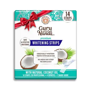 GuruNanda Whitening Strips, 7-day treatment (7 Packets - 2 Strips per pack) - Non-Slip, Dry Strip Technology