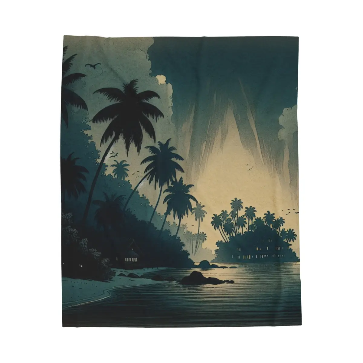 Isle of Tranquility at Dusk- Plush Blanket