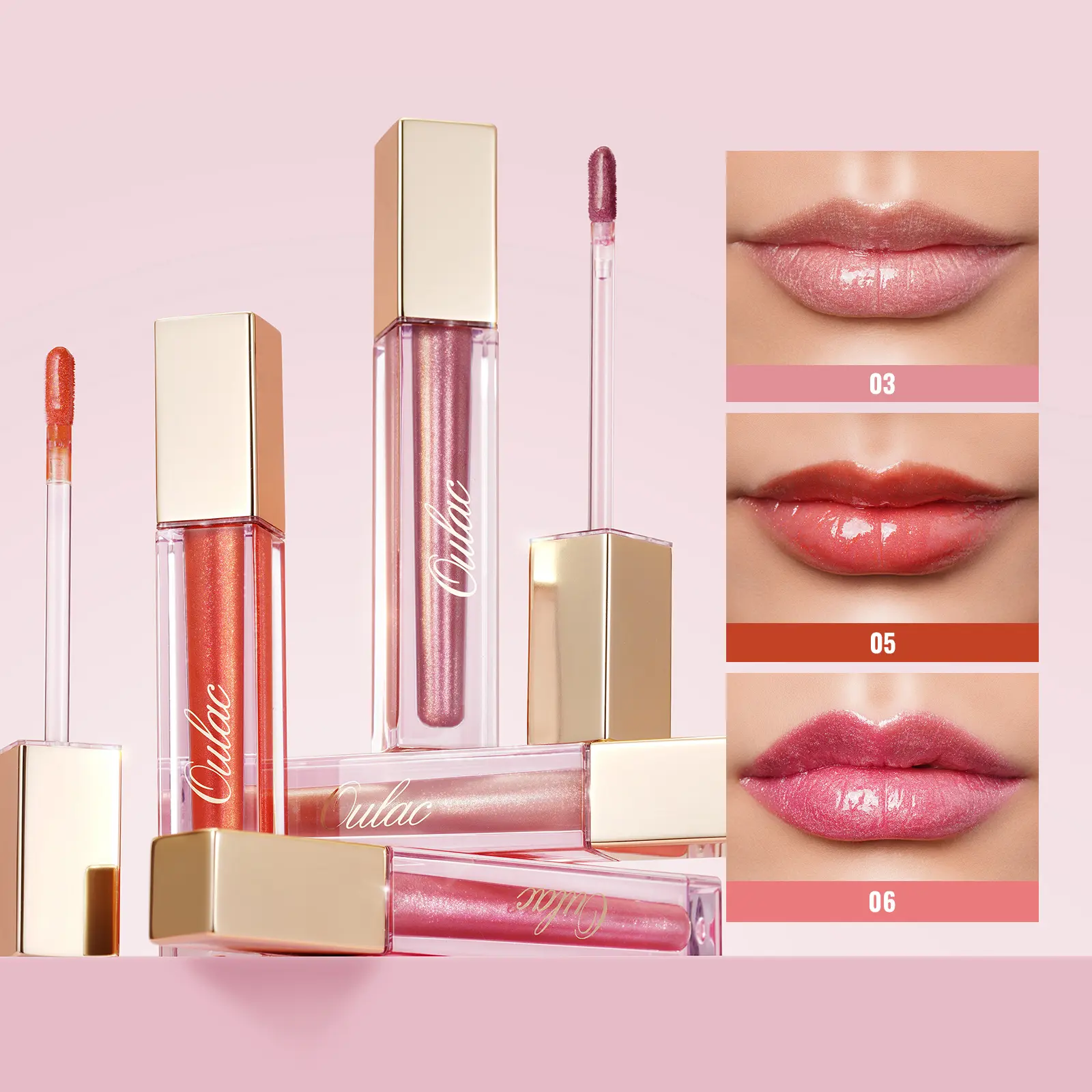 OULAC Crystal Shine Lipgloss - Mirror Glassy Finish, Moisturizing & Non-Sticky Lip Gloss Vegan Lightweight Makeup Hydrating Lipstick Moisture Shimmer, Christmas Gifts for Women