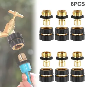 VAYWET 6 Set 4 sets Quick Connect Hose Fittings for Garden Hose Quick Connector with Gasket, 3/4 Inch GHT Male and Female Attachment Quick Release No-Leak Water Water Hose Adapter With 6 Rubber Washers