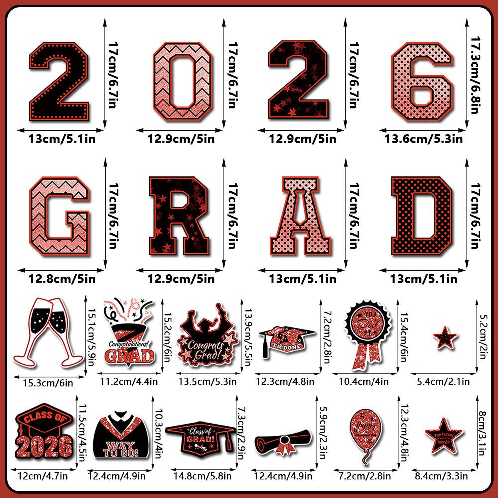 PSLEE 20 Pcs Graduation Magnets 2026 Cruise Door Car Magnets  Congrats Grad Cap Magnetic Decorations for Refrigerator Garage Cruise Door Party Stickers