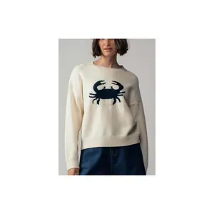 Crab Graphic Relaxed Knit Sweater