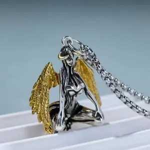 A  type of devil angel necklace, fashionable and versatile, unisex and can be given as a gift to friends