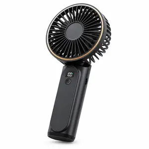 Portable Handheld Fan, 4000mAh Portable Fan Rechargeable, 6 Speed Wind Quiet Personal Fan, 180° Adjustable Foldable Fan, USB Rechargeable as Power Bank, Display Electricity in Real Time