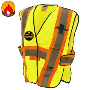 KwikSafety FIRST RESPONDER FR Treated Hi Vis Reflective ANSI Construction Gear Breakaway Class 2 Safety Vest - Model No.: KS3316