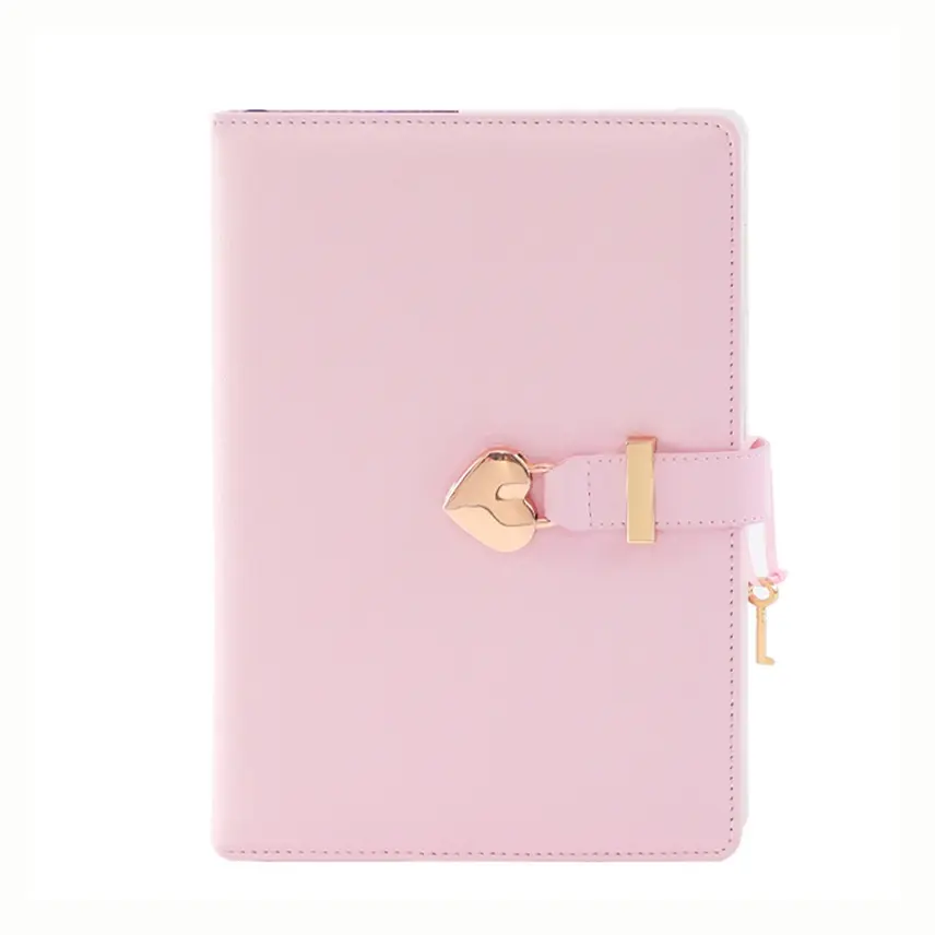 Heart-Shaped Diary Planner Notebook with Lock, Personal Organizer Book, Women's Secret Journal, Waterproof PU Leather Cover A5 Size, Cute Stationery Supplies, Valentine's Day Gift, Daily Planner