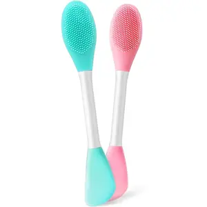 Facial Cleansing Brush,2 in 1 Silicone Face Scrubber for Exfoliating,Massaging,Remove Blackheads,Deep Pore Cleansing,DIY Mask Daily Gentle