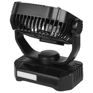 VEVOR 10400mAh Solar Fan Camping Fan with Solar Panel LED Lantern 7W 8 Inch