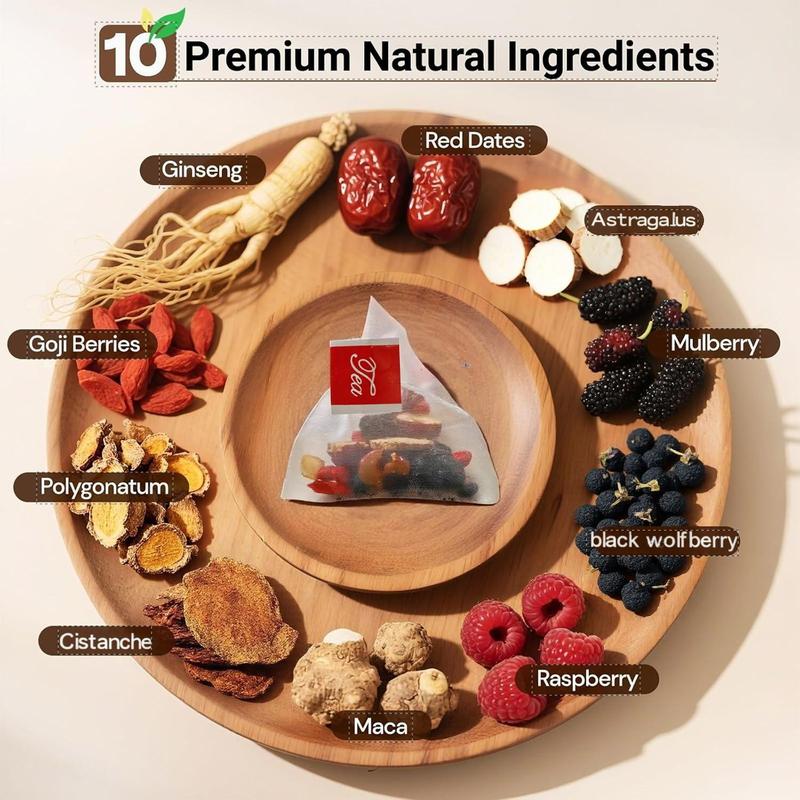 Men's exclusive tea,Kidney Tea Formula, Ginseng Ten Treasures Tea Organic Kidney Cleanse Tea, Traditional Kidney Cleansing Tea for Men, ,Natural Herbal Ingredients for Kidney Traditional Beverage Fruit Organic,Six Treasures Tea health detox