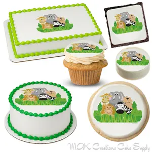 Jungle Babies Edible Cake & Dessert Toppers ~ Cute for Baby Shower / Young Childs Theme & Dessert Ideas!
