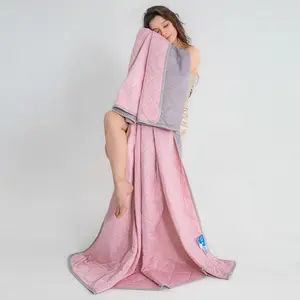 Ultra-fine Fiber Cooling Quilt Temperature Regulation Hypoallergenic Double-sided Bedding Lightweight Silky Breathable All-Season Comforter Machine Washable Soft Skin-friendly Fabric bedding