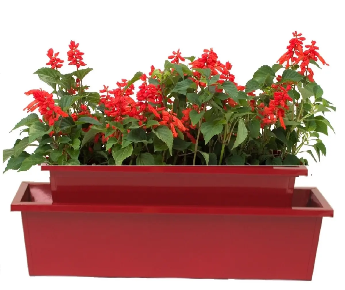 Houston International Trading 8625-2E XR Rectangle Window Box Planter Set (2 per package, 12'l x 7'w x 7'h) - Enameled Galvanized Steel with Durability, Weatherproof, Thanksgiving-Ready, Dual Use Indoor/Outdoor for Any Size Plants