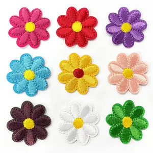 9-Piece Embroidered Flower Patches for DIY Dress Repair, Craft Scrapbooking, Hair Accessories for Kids, Ideal for Moms and Crafters