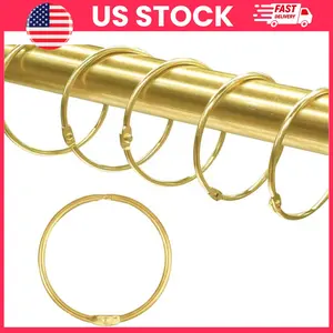 Shower Curtain Rings, Shower Curtain Hooks, Rust Proof Shower Curtain Rings, Metal Shower Curtain Hooks, Gold Shower Rings, Circular Curtain Rings for Bathroom Shower Rod, Decorative Curtain Hooks, Bathroom Accessories, Home Decor Essentials