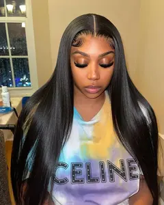 Gabrielle Hair Pre Cut No Glue Bone Straight Wig 6x4 5x5 HD Transparent Lace Frontal Wigs Brazilian 180 Density 7x5 9x6 Glueless Wig Pre Plucked Hairline