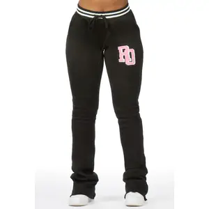 Esmeralda Black Super Stacked Track Pant