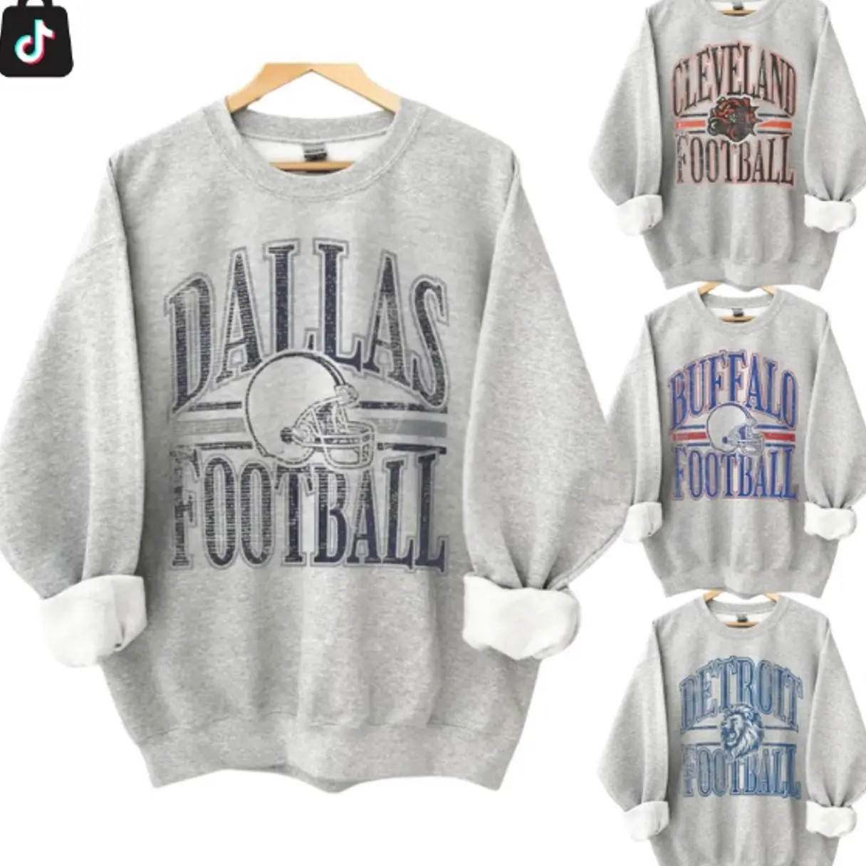 [Sale off 50%] Vintage All Team Football ASH GREY Crewneck Sweatshirt, Hometown Football Game Day Pullover, Vintage Football Throwback Graphic, Gift For Fans, Vintage All Team Football Sweatshirt 6MO