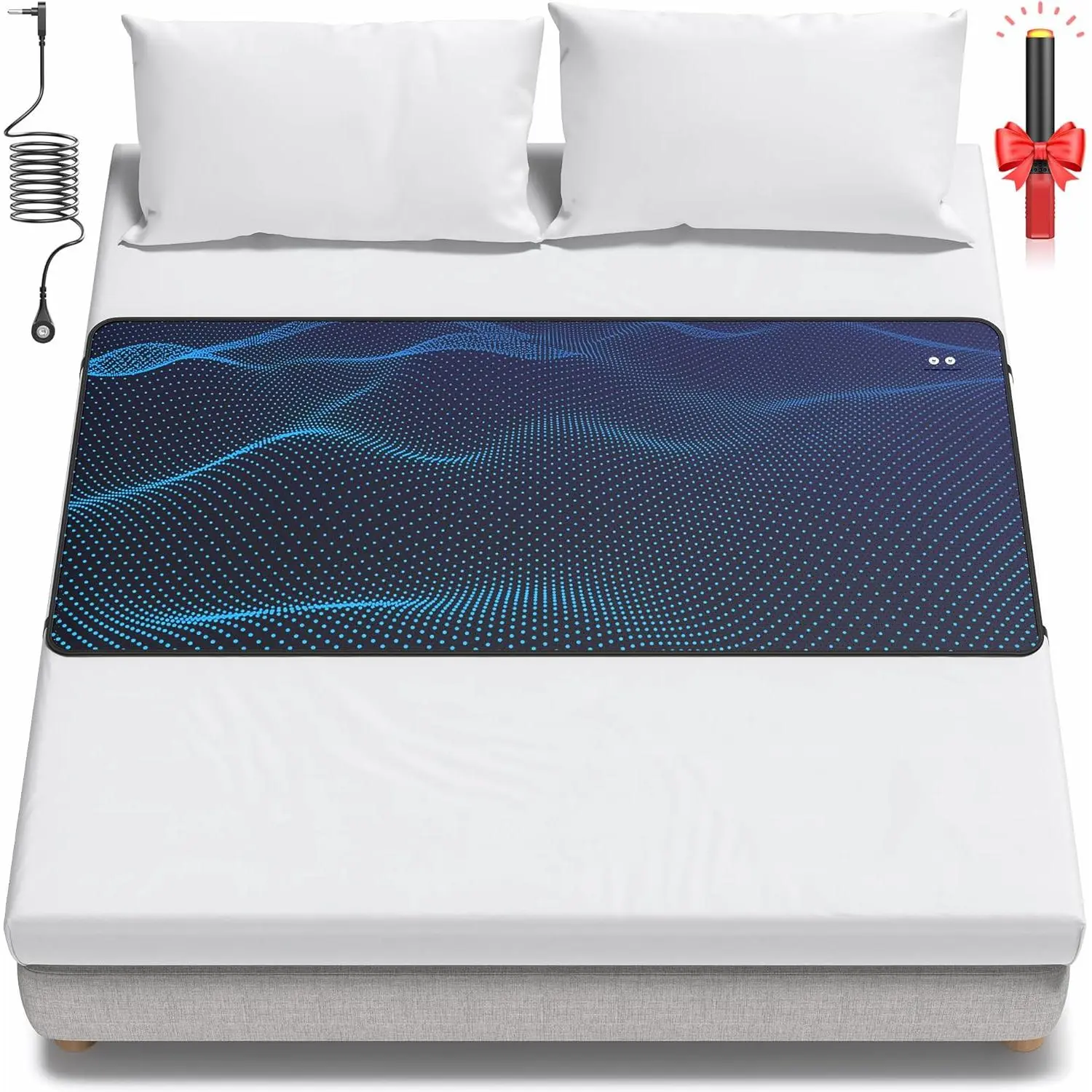 Grounding Mat for Bed, Grounding Sheets Earth Connected Grounded Pad for Sleeping, Grounded Mat Mattress Cover Earth (Queen)