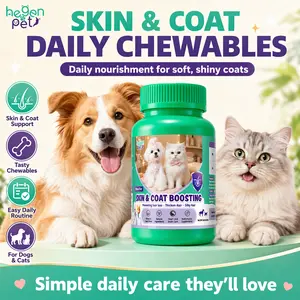 Hegenpet Skin & Coat Boosting 200pcs – Natural Supplement for Dogs & Cats to Reduce Hair Loss, Thicken Fur & Enhance Coat Shine