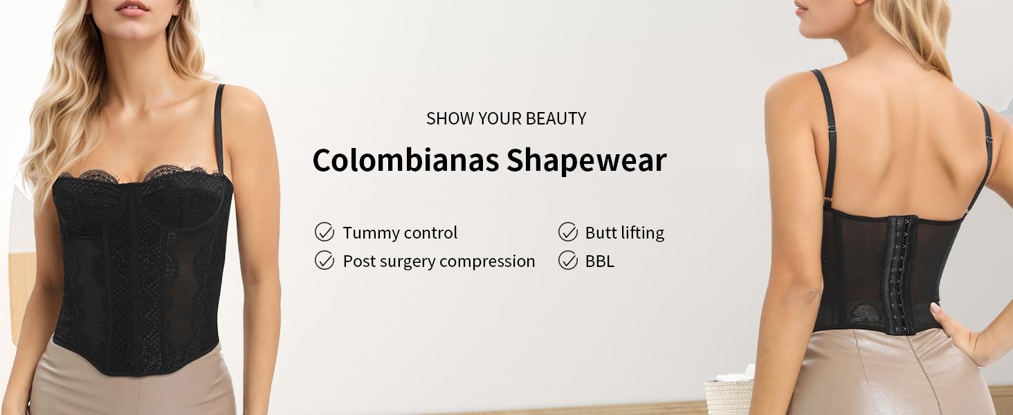 Lace Bustier Corset Tops for Women Going Out Mesh Overbust Adjustable Strap Waist Cincher Crop Bustier Party Rave Date Night Outfit Tank Top