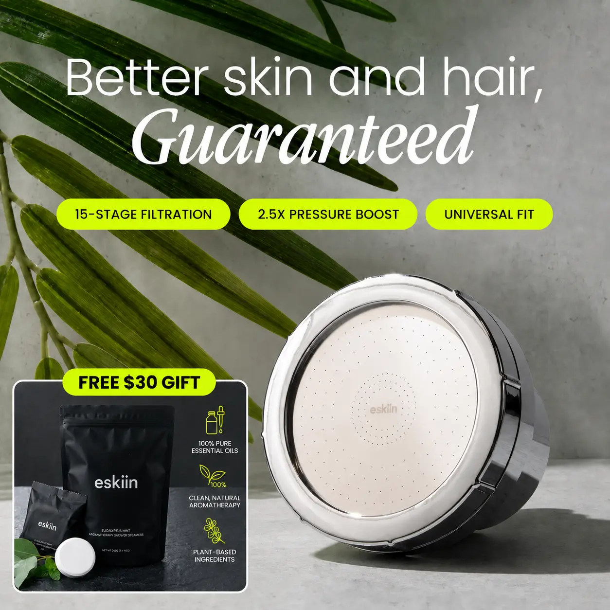 eskiin Filtered Showerhead | High-Pressure Showerhead + FREE Filter eskiin Filtered Showerhead | High-Pressure Showerhead + FREE Filter