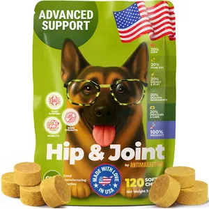ANTIMARKETING LAB | Hip & Joint Support Soft Chews for Dogs | Gluten Free, Joint Support, Improved Mobility, Bone Strength, Digestive Support, Immune Support | 120 chews | Beef Flavor | Made with Love in USA