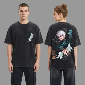 valentine shirts Gojo Satoru Geto Suguru Besties v3 hot JJk Jujutsu Kaisen Anime Manga 2 sided Washed T-shirt Soft 90s graphic tees Menswear