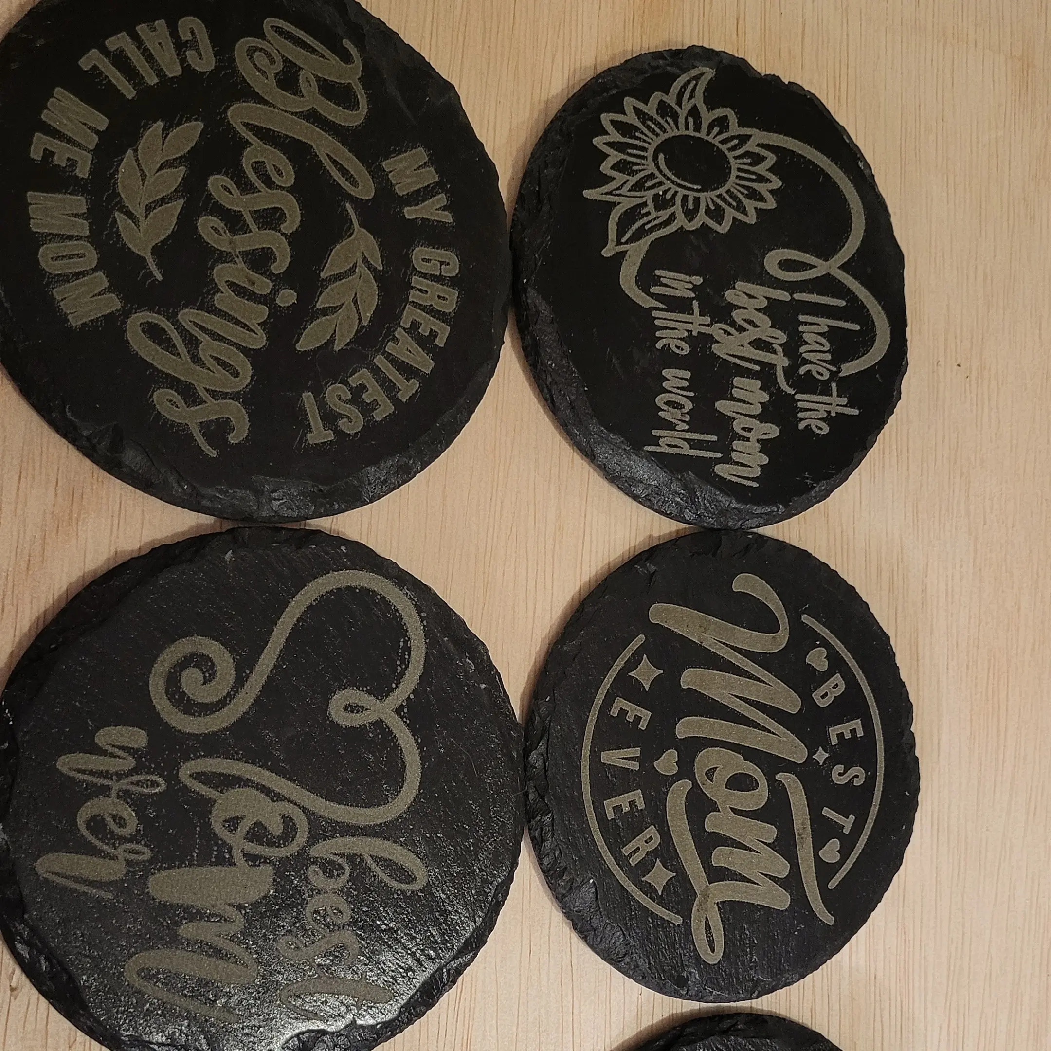laser engraved slate coasters