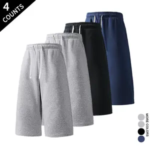 4-Pack Men's Non-See-Through Casual Knee Length Shorts with Deep Pockets