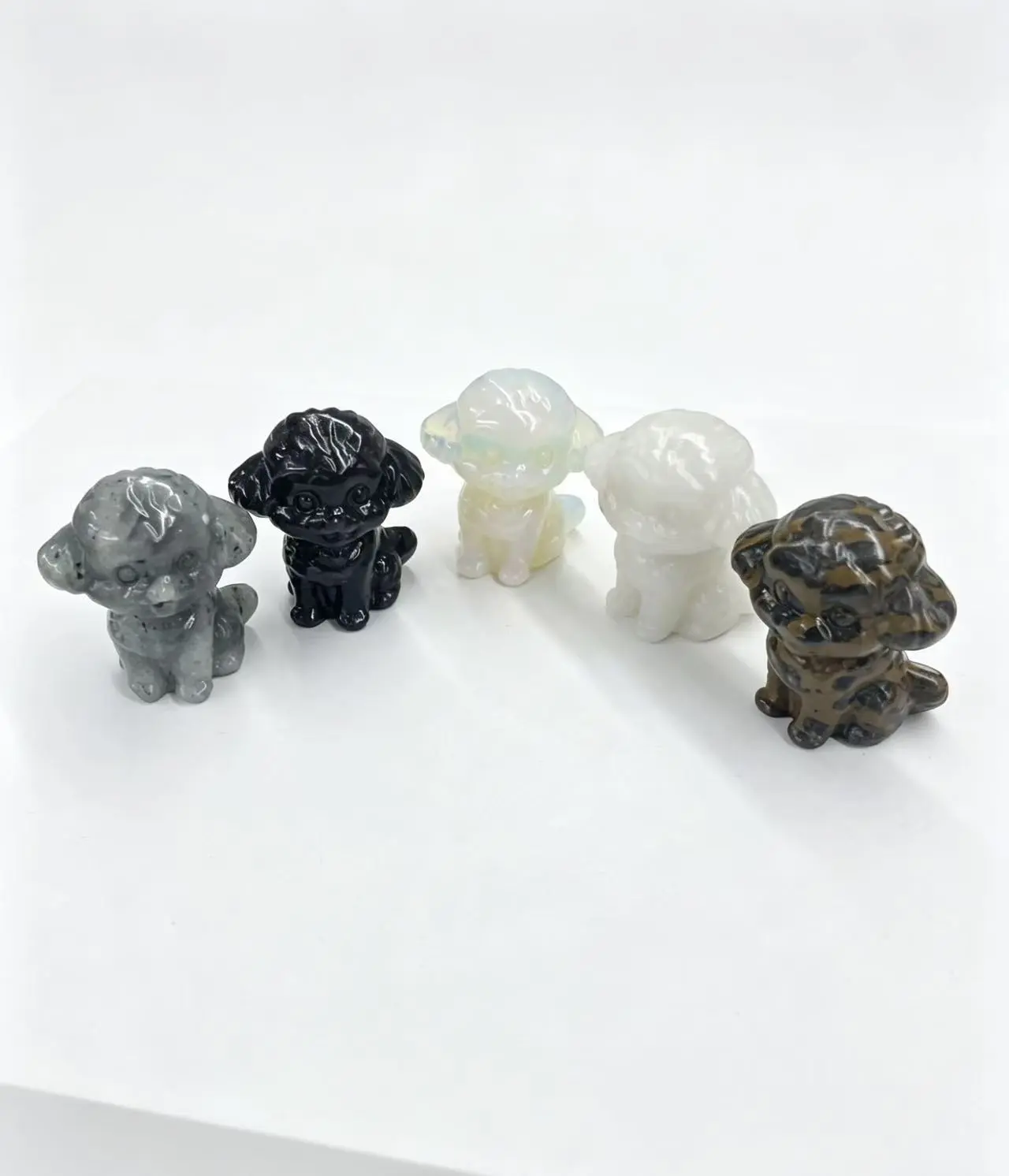 1pc Natural Crystal Dog Figurines - Cute Hand-Carved Puppy Statues for Home Decor, Reiki Healing, and Gift