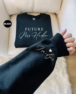 Personalized Future Mrs Sweatshirt, Custom Fiancee T-shirt, Bridal Shower Clothing, Engagement Gifts, I Said Yes Outfit, Minimalist Chic, Unisex