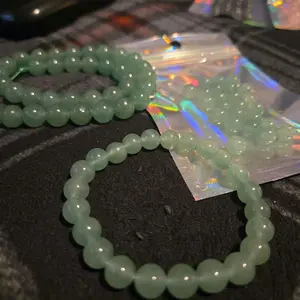 Green Aventurine Natural Stone Bead Bracelet 8/10mm - Real Natural Stone with Multiple Colors and Simple Design
