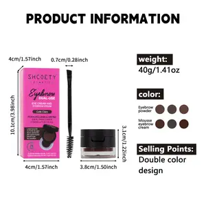 SHCQETY Waterproof 2-In-1 Eyebrow Kit with Dual Layer Design Smudge-Proof & Beginner Friendly for All Skin Tones - Makeup