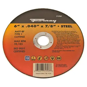 212 MAIN Type 1 Steel Cutting Wheel - 6 in. Abrasive Tool for Reptile & Amphibian Cleaning, Ferrous Metals Cutting with Right Angle Grinders (Abrasion-Resistant for General Repair Applications)