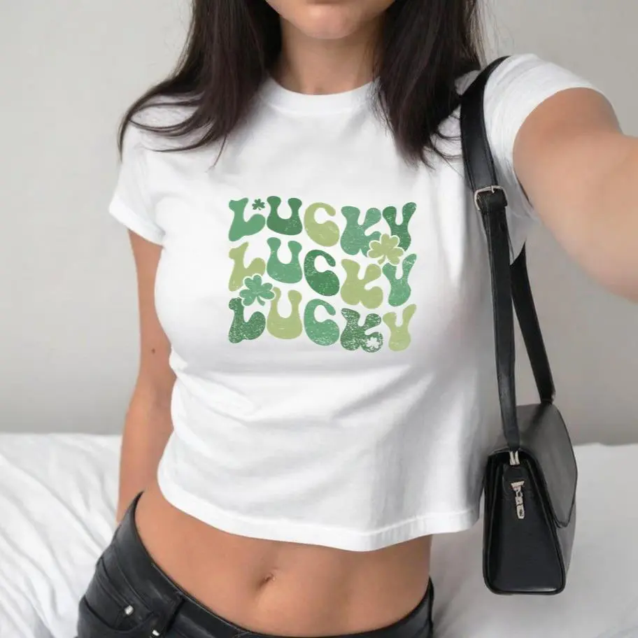 Retro St Patty_s Day Comfort Colors Crop, Lucky Babe Crop, Vintage St Patrick_s Day Crop