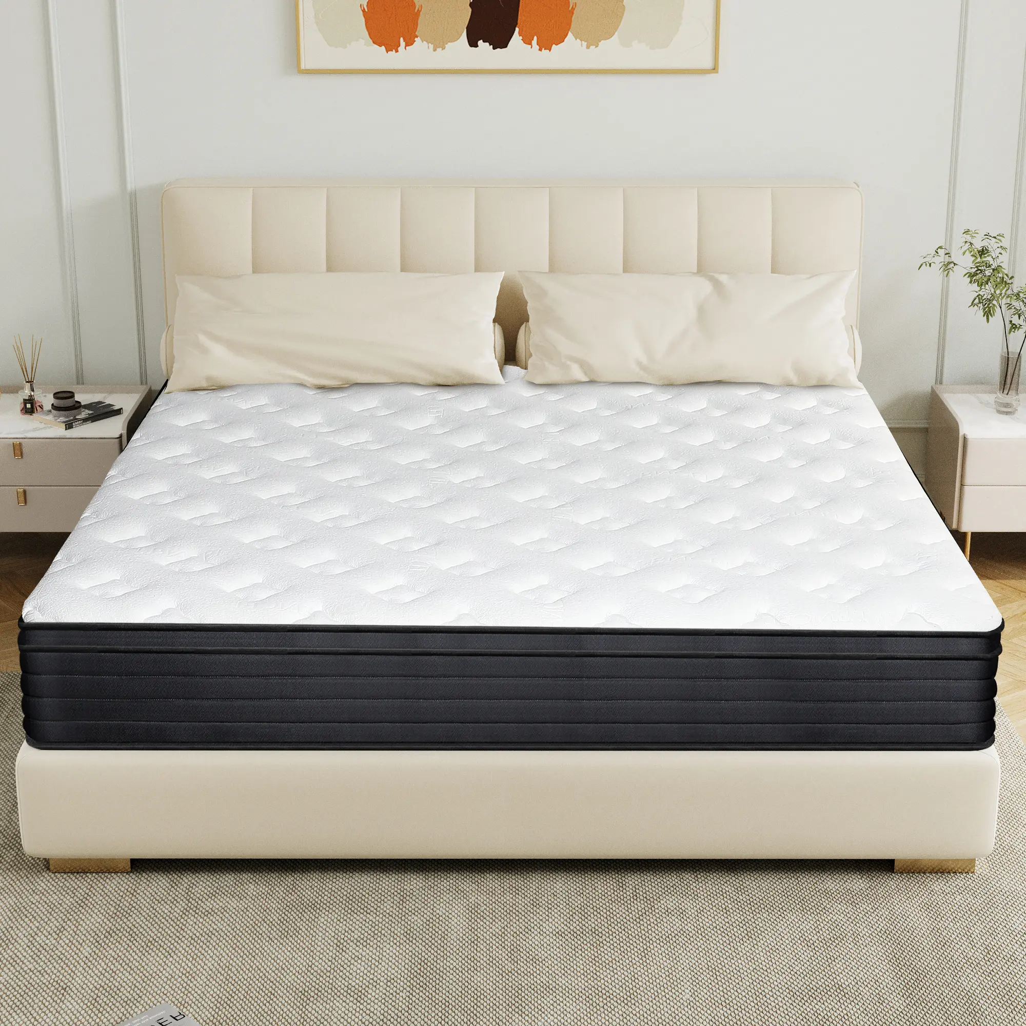 Hybrid Bed Mattress - Sweet Night Memory Foam Spring Mattress in a Box, Medium Firmness, Available in 10in, 12in, 14in Twin, Full, Queen, King Sizes for Home Use, Queen Size Mattress