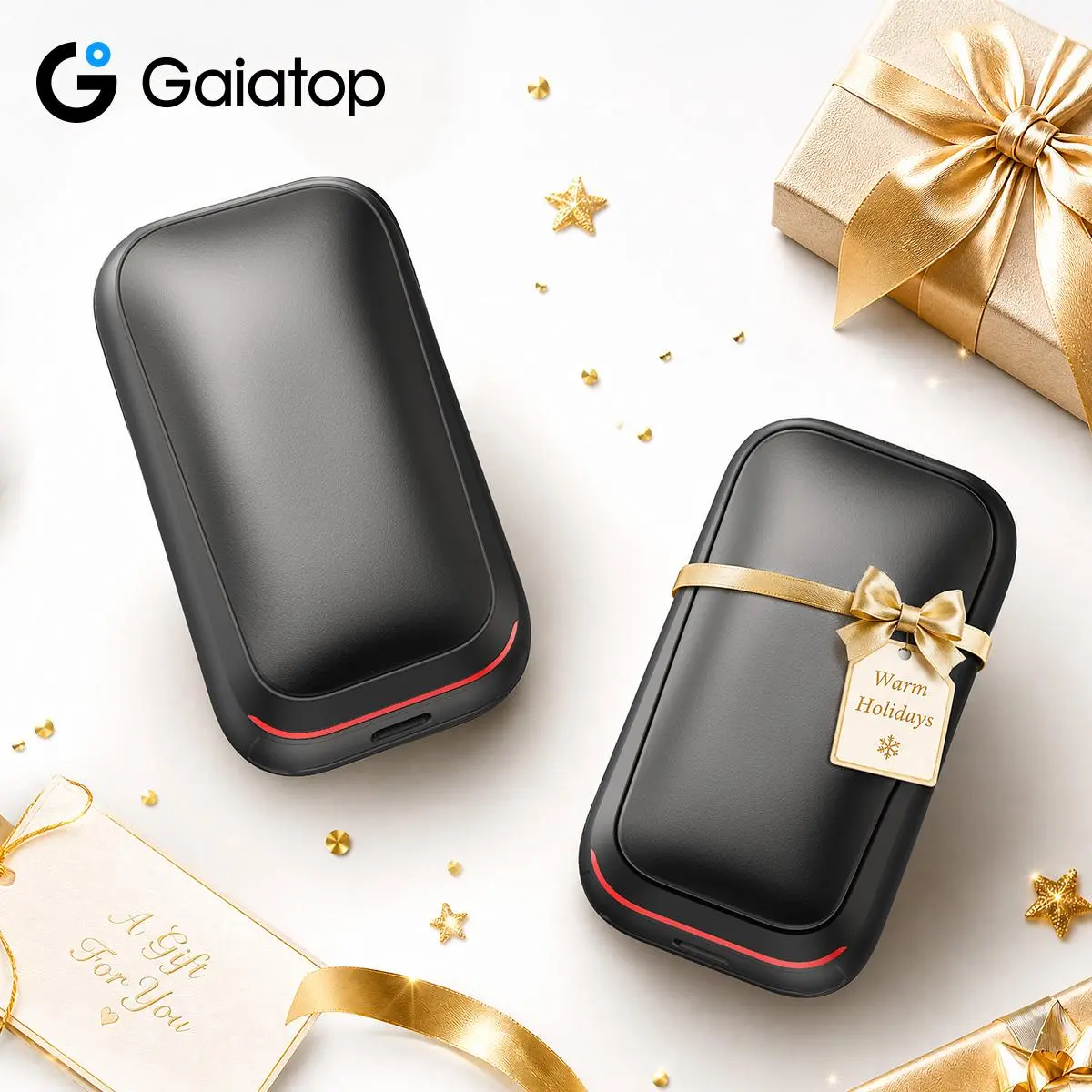 GAIATOP Rechargeable Hand Warmers (2-Pack) - 3s Fast Heat, 3 Heat Modes, 5200mAh Compact Portable Heaters, Adjustable Warmth for Outdoor & Daily Outdoor Activities, Winter Gifts for Sensitive Skin (Car Look Design)