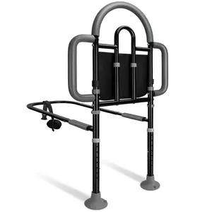 Adjustable Bed Assist Rail for Elderly Adults, Heavy-Duty Bed Side Safety Handrail Support, 400 Lbs Capacity ASTM Certified Portable Bed Cane, Stable Bed Rails for Seniors, Fits 14.57"-20.67" Bed Frames