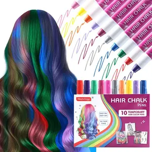 Ten Color Hair Dye Temporary Gift Set, One-Time Touch-Up Hair Color, Low Irritation, Easy to Clean, Perfect for Makeup, Birthday Gifts, Halloween