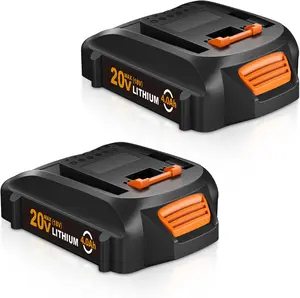 2 Pack 4.0Ah Replacement for Worx 20V Lithium Battery Compatible with Worx WA3575 WA3012 WA3525 WA3520 WA3578 and 20V Cordless Tools