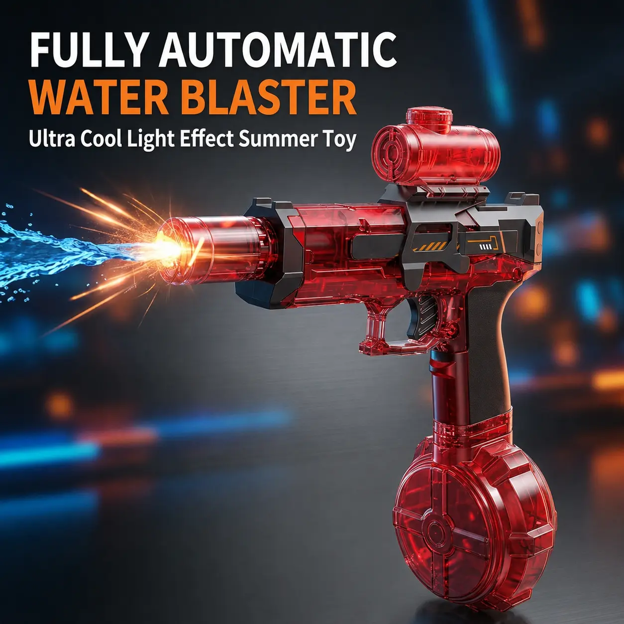 Kids' Automatic Electric Squirt Guns - Upgraded LED Barrel, 32 ft Spray Range, 1-Button Auto Water Flow, 300ml Tank, Outdoor Water Soaker, Ideal for Pool Play, Perfect Holiday/Birthday Gift, Automatic Squirt Watergun