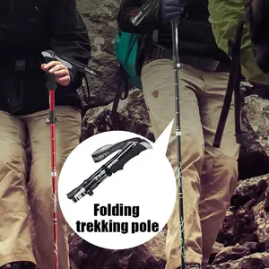 Folding trekking poles skiing canes camping hiking poles portable, detachable trekking poles, outdoor retractable trekking poles camping tool camping  gear camping  equipment Lightweight Travel Accessory