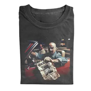Vintage Walter White and Jesse Pinkman Holding Wanted Graphic Tee, Breaking Bad Movie Shirt, Funny Graphic Movie Parody Tshirt, Los Pollos Hermanos